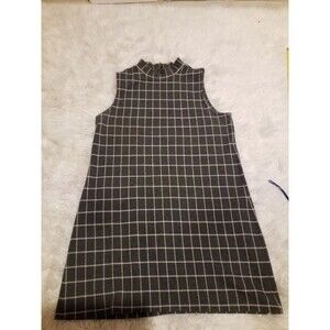 Paraphase back zipper Gray/White check polyester/wool blend 60's vibe dress hits